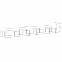 Hondenkennel 8 m&sup2; staal zilverkleurig 6