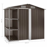 Tuinschuur met rek 205x130x183 cm ijzer bruin 8