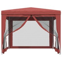 Partytent met 4 mesh zijwanden 3x3 m HDPE rood 3