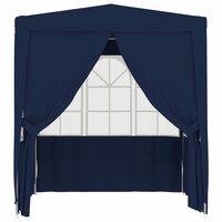 Partytent met zijwanden professioneel 90 g/m&sup2; 2x2 m blauw 2