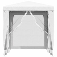 Partytent met 4 mesh zijwanden 2x2 m wit 3