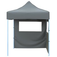 Partytent met 2 zijwanden inklapbaar 2x2 m staal antraciet 2