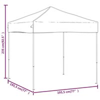 Partytent inklapbaar 2x2 m taupe 8