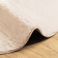 Vloerkleed HUARTE laagpolig zacht wasbaar &Oslash; 80 cm beige 6