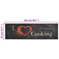 Keukenmat wasbaar cooking-print 45x150 cm fluweel zwart 5