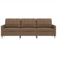 Driezitsbank 210 cm stof bruin 4