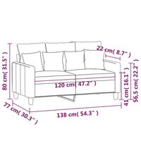 Tweezitsbank 120 cm stof lichtgrijs 8