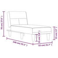 Chaise longue stof lichtgrijs 9