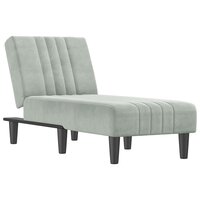 Chaise longue fluweel lichtgrijs 2