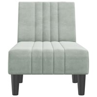 Chaise longue fluweel lichtgrijs 4