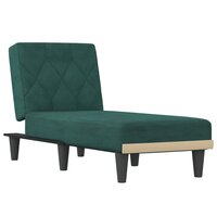 Chaise longue fluweel donkergroen 2