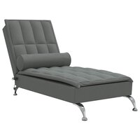 Massage chaise longue met bolster stof donkergrijs 2