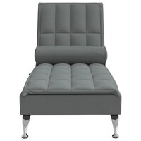 Massage chaise longue met bolster stof donkergrijs 4