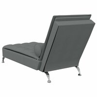 Massage chaise longue met bolster stof donkergrijs 6