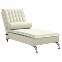Massage chaise longue met bolster fluweel roze 2