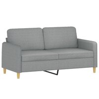 2-delige Loungeset met kussens stof lichtgrijs 4