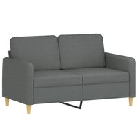 2-delige Loungeset met kussens stof donkergrijs 3