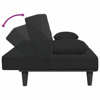 2-delige Loungeset met kussens fluweel zwart 6