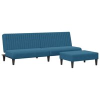 2-delige Loungeset fluweel blauw 2
