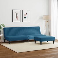 2-delige Loungeset fluweel blauw 3