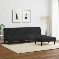 2-delige Loungeset fluweel zwart 3