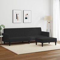 2-delige Loungeset fluweel zwart 3