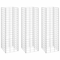 Schanskorf plantenbakken 3 st verhoogd 30x30x100 cm ijzer 2