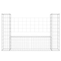 Schanskorf U-vormig met 2 palen 140x20x100 cm ijzer 3