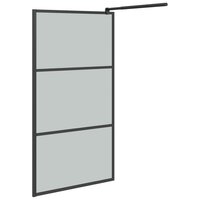 Inloopdouchewand 100x195 cm donker ESG-glas zwart 4