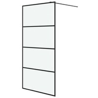 Inloopdouchewand 100x195 cm mat ESG-glas zwart 2