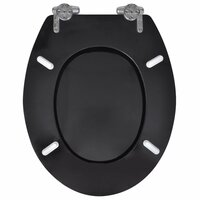 Toiletbril met soft-closedeksel 2 st MDF zwart 5