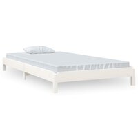 Bed stapelbaar 80x200 cm massief grenenhout wit 2
