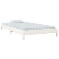 Bed stapelbaar 90x190 cm massief grenenhout wit 3