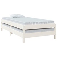 Bed stapelbaar 90x190 cm massief grenenhout wit 5