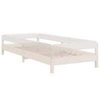 Bed stapelbaar 90x190 cm massief grenenhout wit 6