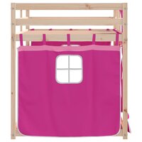 Stapelbed met gordijnen 90x190 cm grenenhout roze 6