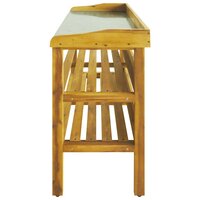 Oppottafel met 2 schappen massief acaciahout en zink 5