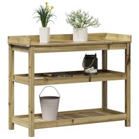 Oppottafel met schappen 108x45x86,5 cm ge&iuml;mpregneerd hout 4