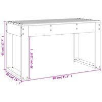 Tuinbank 80x38x45 cm massief grenenhout zwart 8