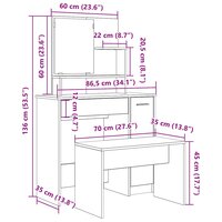 Kaptafelset bewerkt hout oud houtkleurig 9