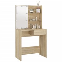 Kaptafel met LED 74,5x40x141 cm bewerkt hout sonoma eikenkleur 9