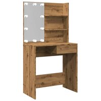 Kaptafel met LED-verlichting 74,5x40x141 cm artisanaal eiken 8