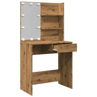 Kaptafel met LED-verlichting 74,5x40x141 cm artisanaal eiken 9