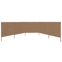 Windscherm 5-panelen 600x80 cm stof taupe 3