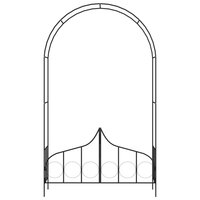 Tuinboog met hek 138x40x238 cm ijzer zwart  2