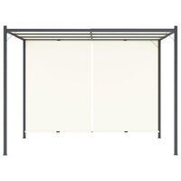 Pergola met verstelbaar dak 3x3 m staal cr&egrave;mewit  4