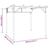 Pergola met uitschuifbaar dak 3x3 m staal cr&eacute;mewit 7