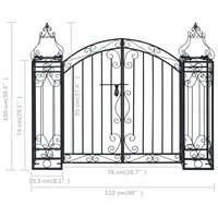 Poort decoratief 122x20,5x100 cm smeedijzer 6