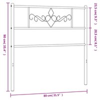 Hoofdbord 75 cm metaal wit 7