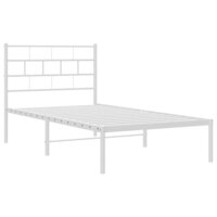 Bedframe met hoofdbord metaal wit 100x200 cm 5